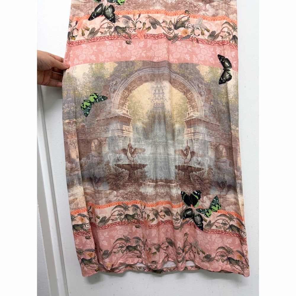 Alice + Olivia Versailles Delora Strapless Maxi Dress Pink Butterfly 2 - Picture 12 of 16